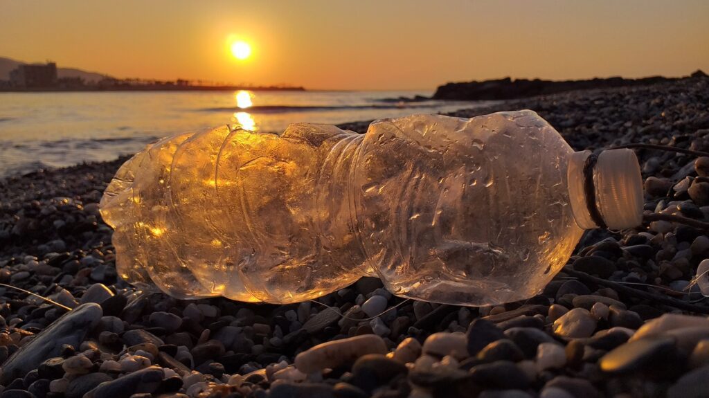 plastic bottle pollution beach